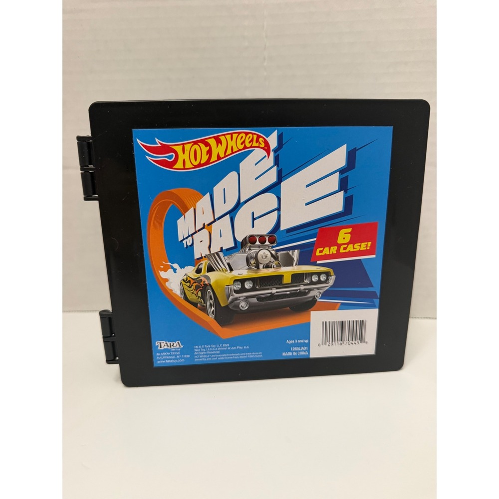 Hot Wheels Made to Race 6 Car Case Black Plastic Storage Tara Toy 1265LIA01